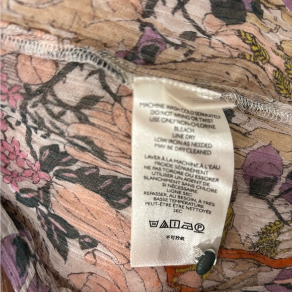 Anthropologie Marais Tiered Floral Chiffon in Owl Print size Small - Picture 9 of 16